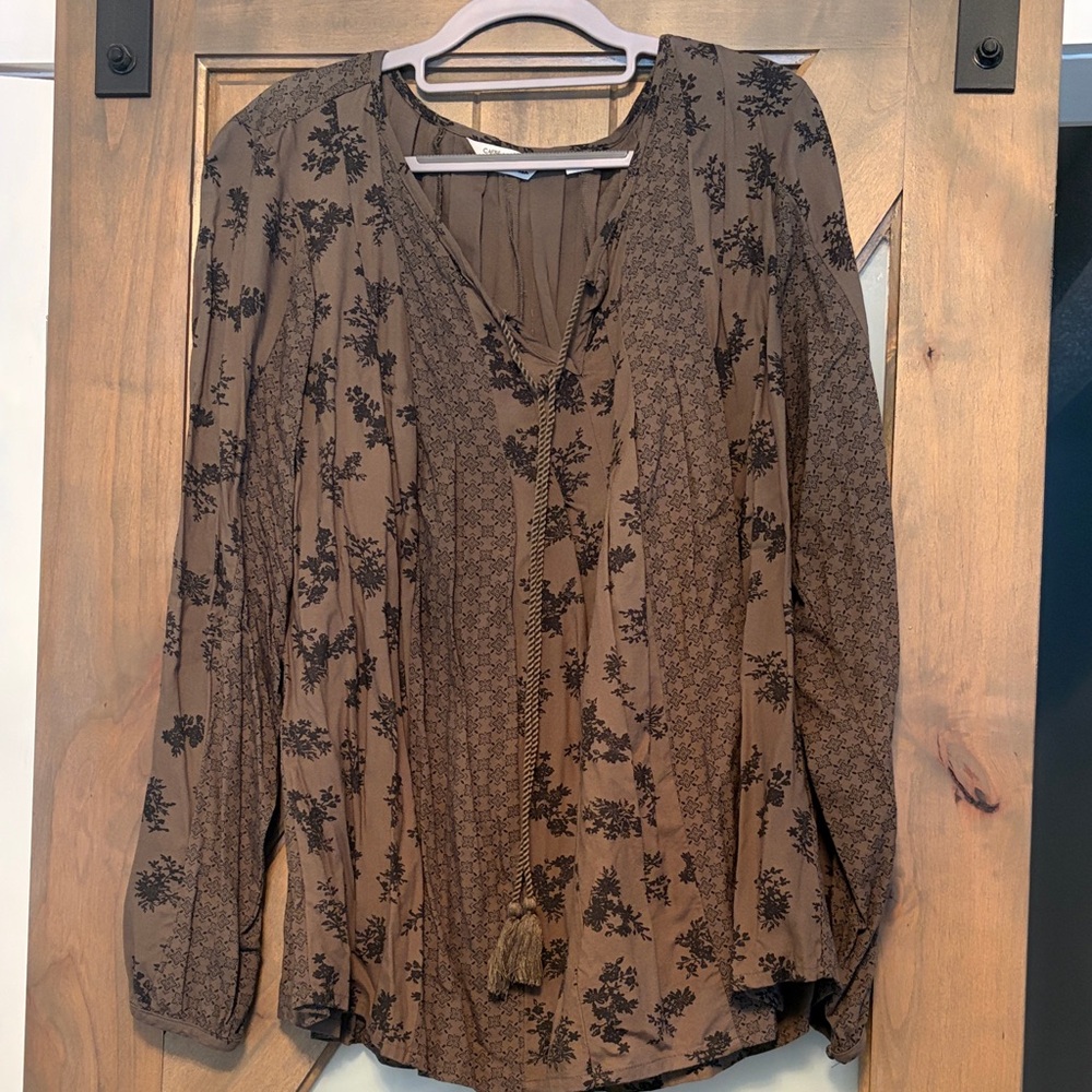 Green Floral Women's Top Size 2X